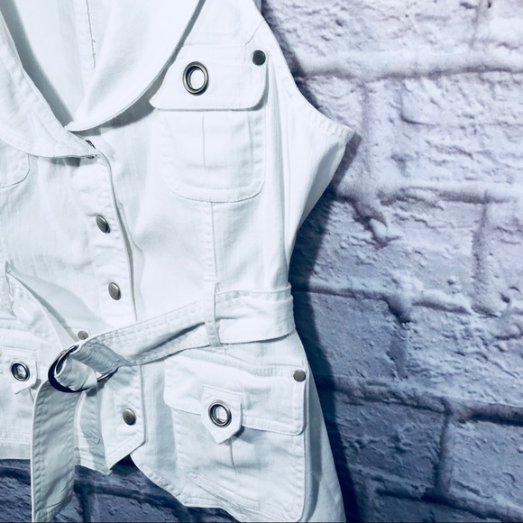 White Denim Vest by Ruby Road EUC - Picture 4 of 5